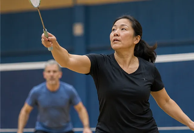 Scène illustrant le badminton
